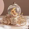 Christmas Snow Dream Couple Carriage Crystal Ball Music Box Music Box Girls Wedding Birthday Gift for Child Home Decor 4