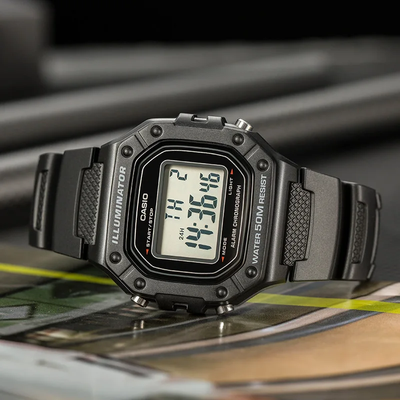 CASIO W-218H Classic Small Square Watch Men Women Multi-function Digital Dateled Electronic Watch Sport Series Academy digital watch
