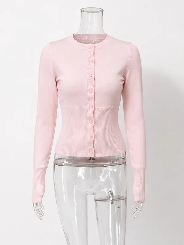 Tossy Knit Cardigan Long Sleeve Ribbed...