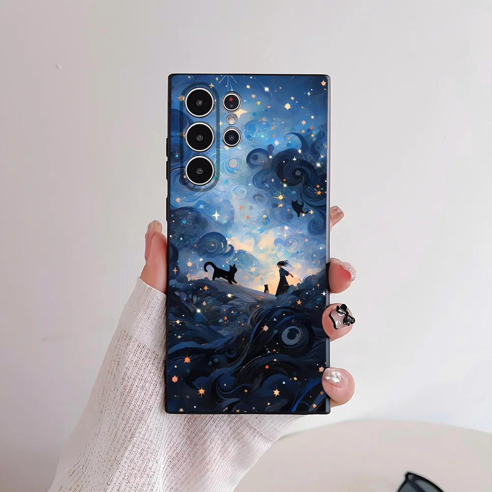 Van ART G-Gogh Cat-Themed Soft TPU Phone Case