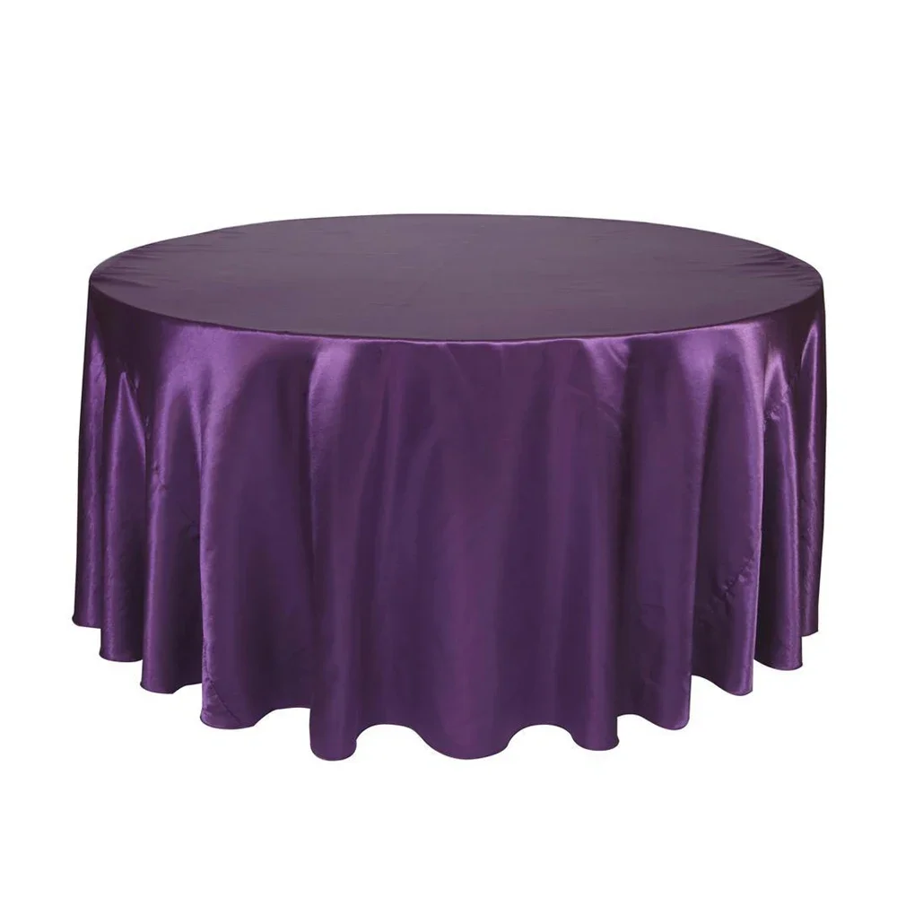 

Round Table Cloth Topper Tablecloth Luxury Polyester Satin Table Cover Oilproof Wedding Party Restaurant Banquet Home Decoration