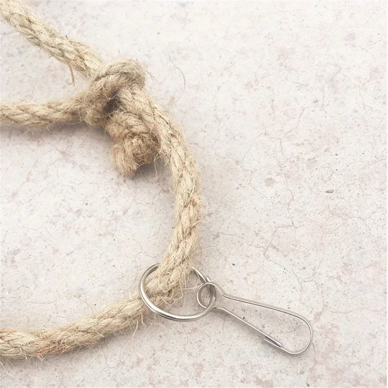 Natural Wood and Hemp Rope Bird Swing Climbing Ladder
