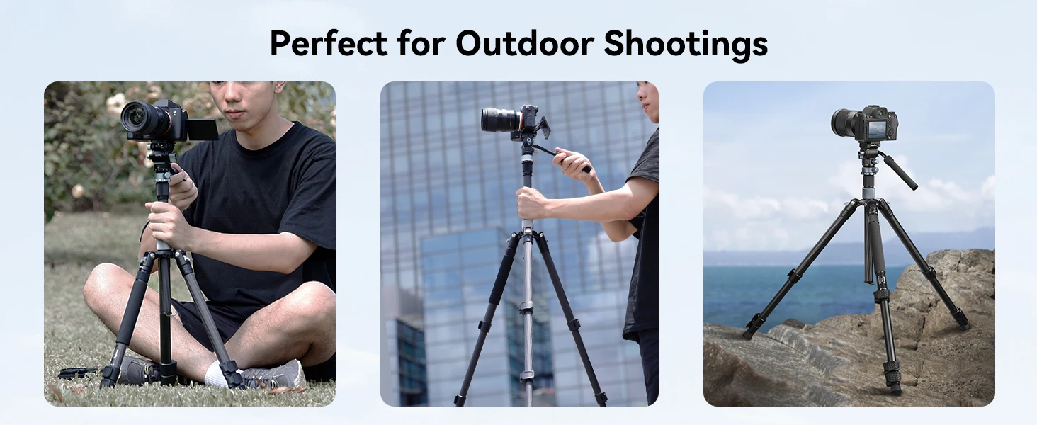 Travel Video Tripod Kit Lightweight Tripods with 360° Video Head for Arca-Swiss