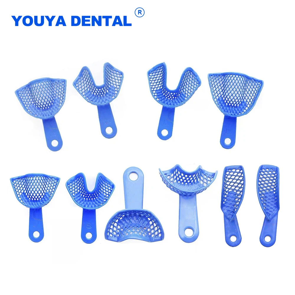 10pcs/set Dental Plastic Impression Trays S/m/l Removable Teeth Holder