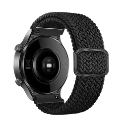 Elastic Nylon Braided Bracelet Wristband Strap for 1 piece 22mm (Black 1)