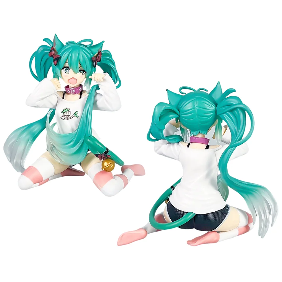 Anime Girl Figurine in Cat Ear Pajamas - Collectible Desktop Ornament Doll Gift