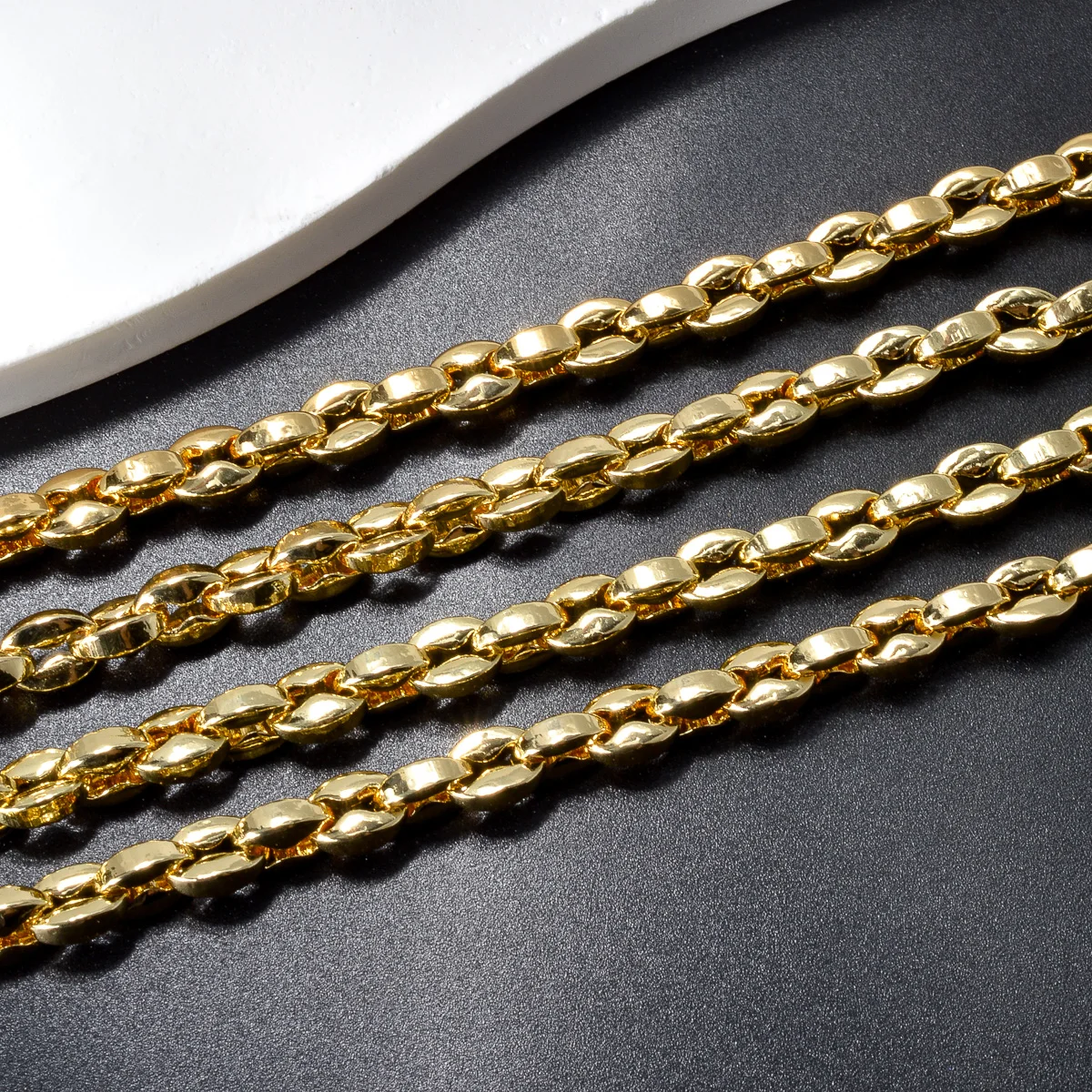 Hiphop Punk Curb Kubanische Halskette für Frauen 18K Gold Farbe Italienische Kupfer Halskette Mode Hochzeit Verlobung Schmuck Zubehör – Detail 1