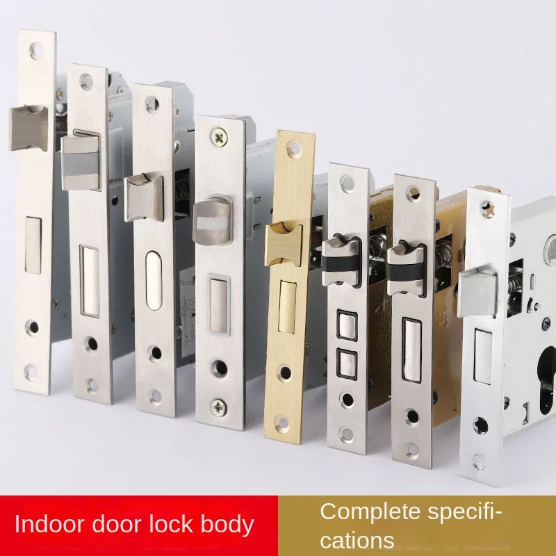 Indoor Universal Wooden Door Lock Body, Household Bedroom Silent Lock Tongue, Stainless Steel Lock Body, Lock Cylinder Accessory