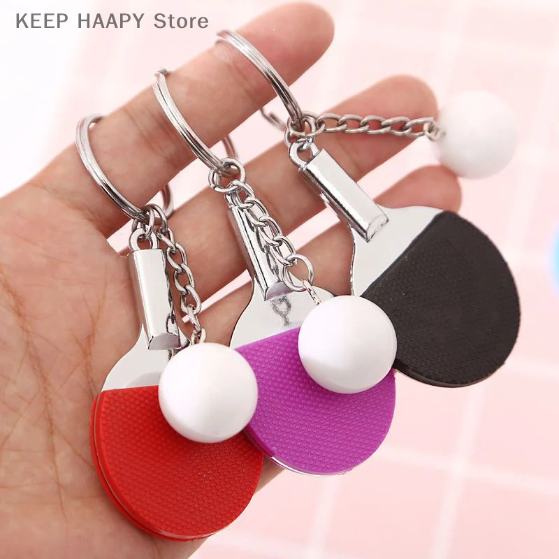 1PC Sport Ping Pong Table Tennis Ball Badminton Bowling Ball Keychain Key Ring Souvenir Gift Ornament For Men Women