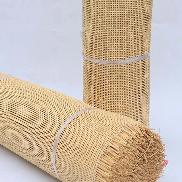 Natural Indonesian Rattan Cane Webbing Roll 15 Meters For DIY