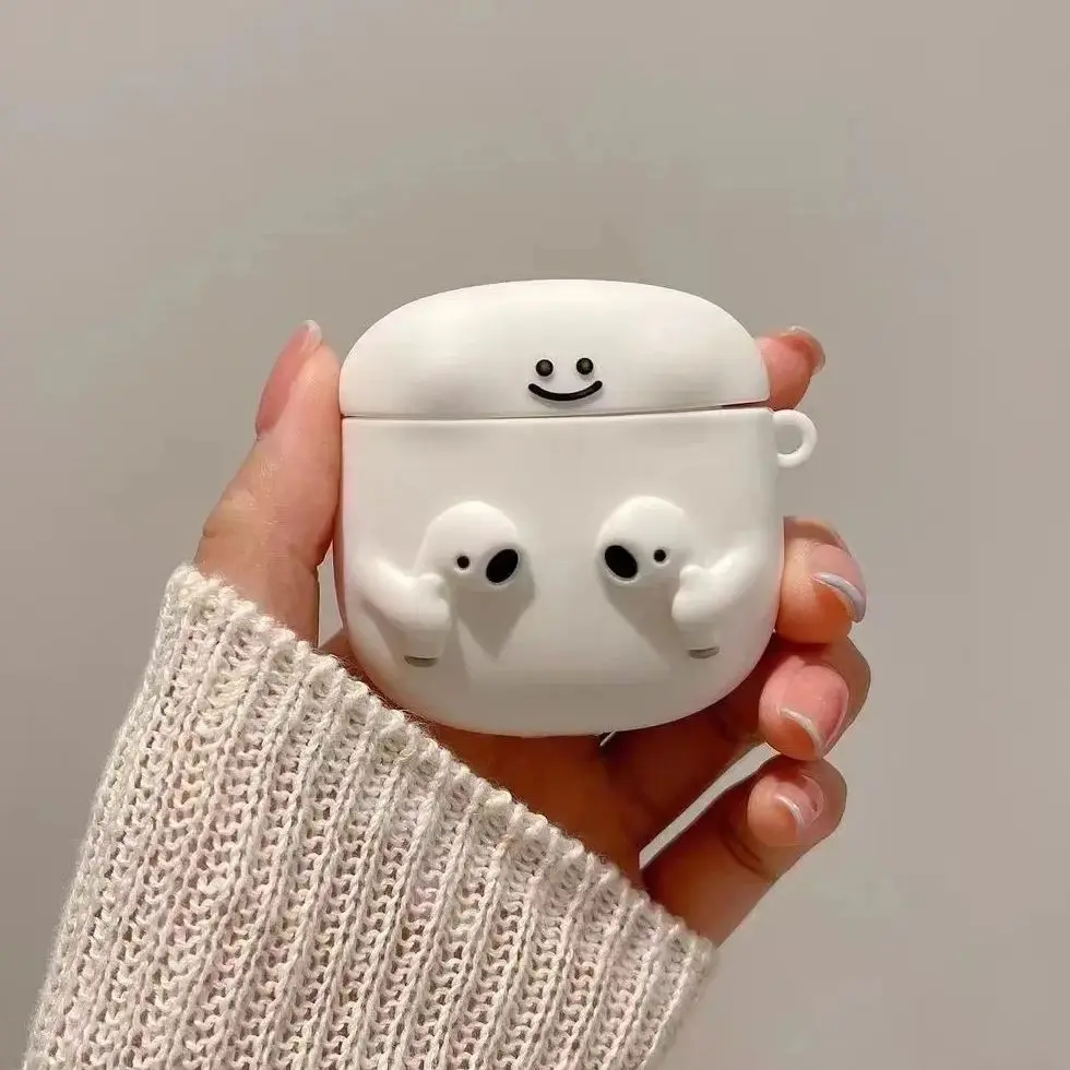 

3D Smile Cartoon Cute 3D Cases For Apple Airpods 1 2 3 Pro2 Wireless bluetooth Headphone Cover Protective for air pods Pro