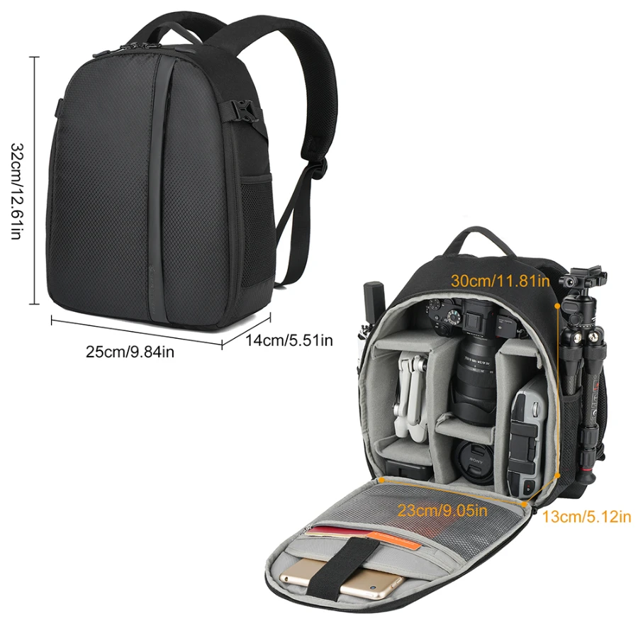 Camera Backpack Small,9L Digital Camera Bag, Waterproof Cute Compact Outdoor Cam