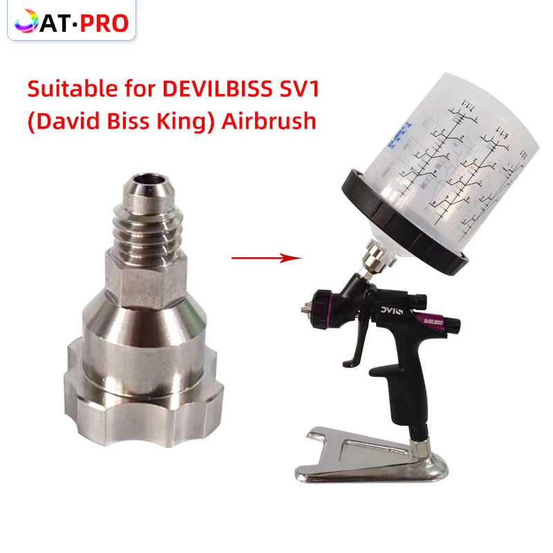 Adatto Per Devilbiss Xiao Wei Wang Sv1 Adattatore Per Pistola Aerografo Piccola Riparazione Aerografo Wash Free Pot Adapter