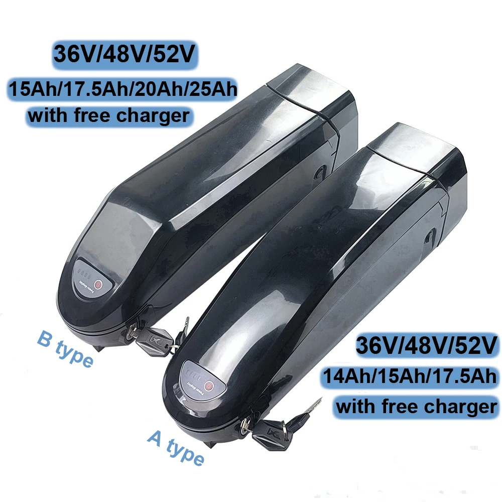 

Electric Bike Battery 36V 48V 14Ah 17.5Ah 20Ah Side Release E-Bike Bicycle Down Tube Battery