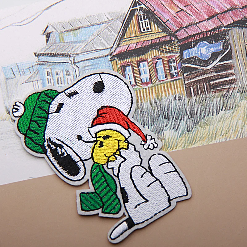 Snoopy Patch Cartoon Embroidered Iron on Patches for Clothing Fashion Backpack Jacket Jeans Sticker DIY Girl Sewing Decoration 3