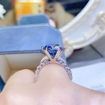 5ct Grey White Moissanite Wedding Ring 925 Sterling Silver D VVS Bride Engaged Diamond Band Fine Jewelry Test Passed 3