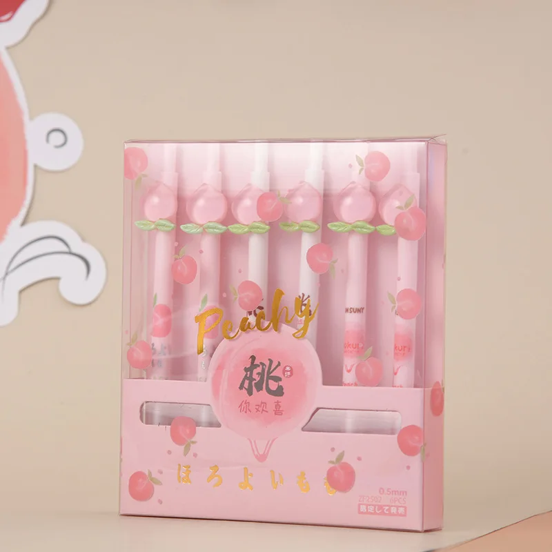 36Pcs Succose Peach Series Cartoon Pens Sono Solo Per Peach You Joy Office Stationery Press Roller Pen All'Ingrosso
