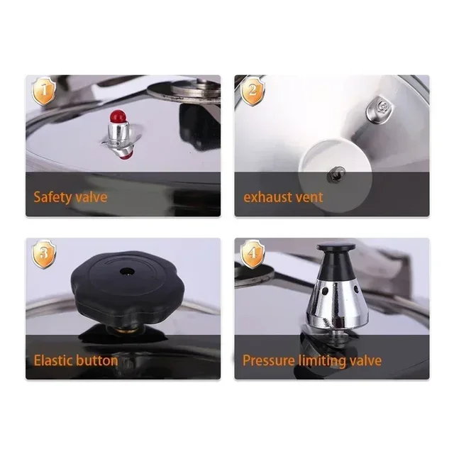 Aluminum Alloyl Large-Capacity Pressure Cooker Gas Cooker Can Use Explosion-Proof Pot Home Cooking Utensils 5-18L 5
