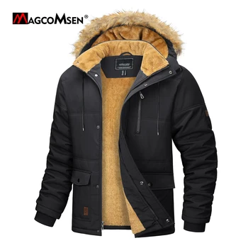 MAGCOMSEN Mens Fleece Lined Parka with Detachable Hooded 1