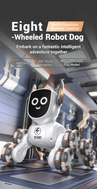 Jjrc Q193 Rc Stunt Car 8-Wheel Mechanical Robot Dog Lights for