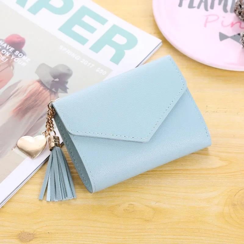 

New fashion purse women's short fringe multi card fashion wallet clip explosive street simple and practical