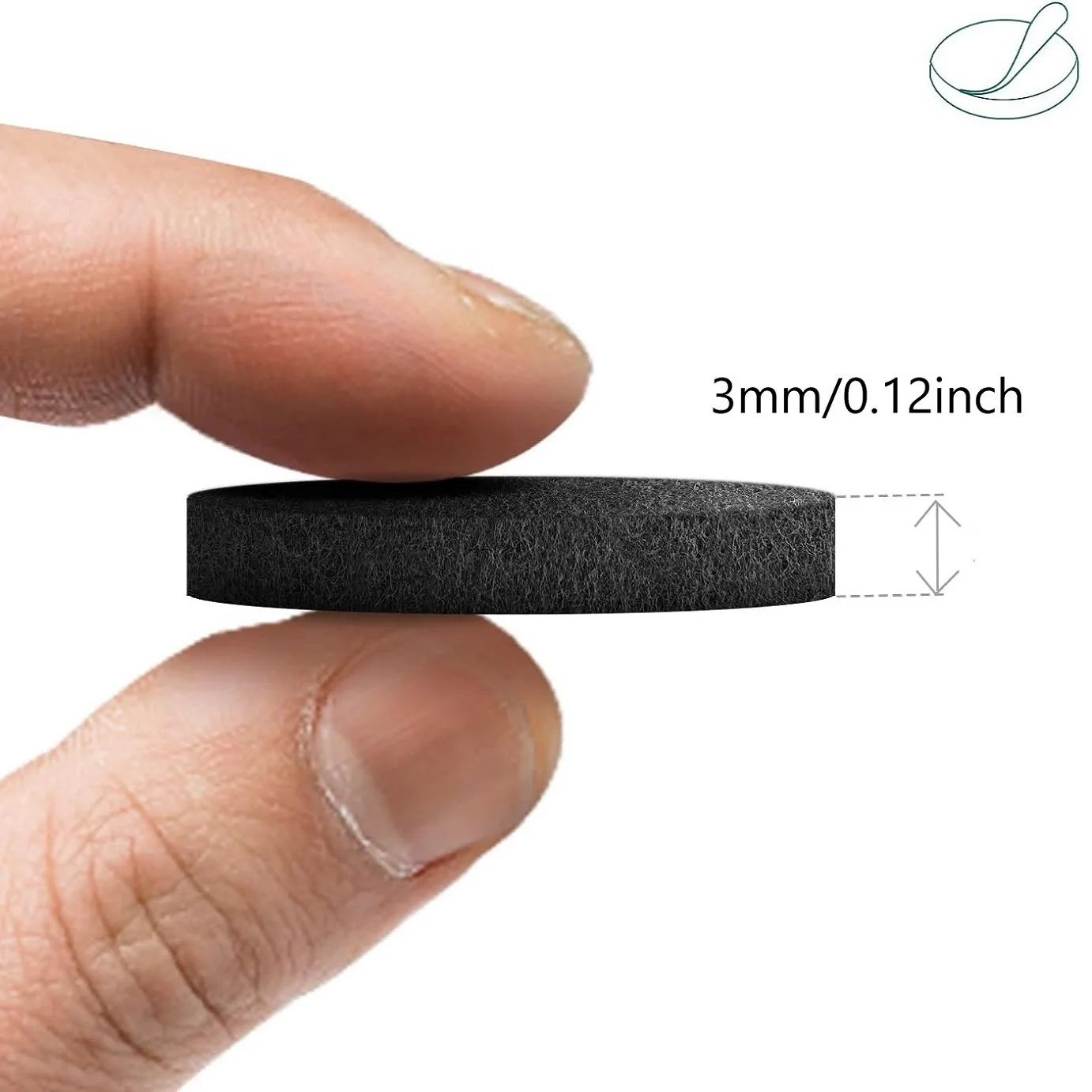 Deluxe Black Felt Furniture Leg Protector Pads - 60 Pack | Self-Adhesive Anti-Scratch & Noise Reduction, 3mm Thick