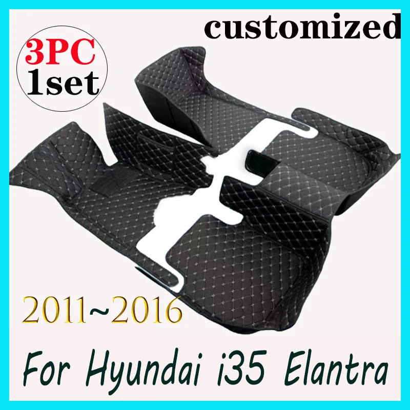 

Car Floor Mats For Hyundai i35 Elantra Avante MD UD 2011~2016 Leather Mat Carpet Luxury Rug Auto Interior Parts Car Accessories