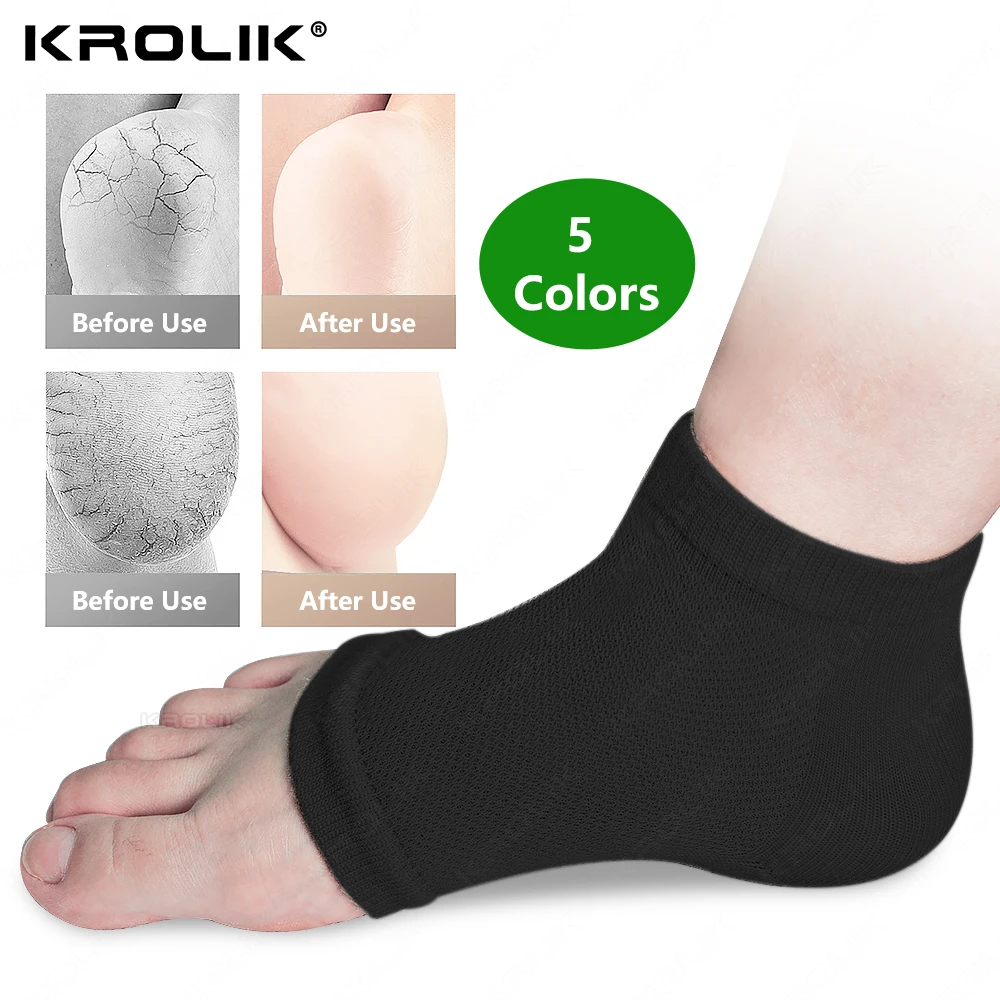 1pair Silicone Moisturizing Gel Heel Socks Reusable Anti Cracked Chapped Foot Smooth Skin Care Exfoliating Foot Protector Tools