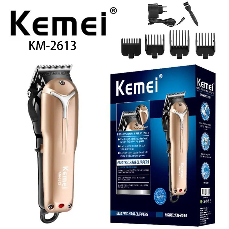 kemei KM-2613 Usb Charging Adjustable Mute Noise Reduction Professional Hair Salon Cordless Electric Hair Clipper