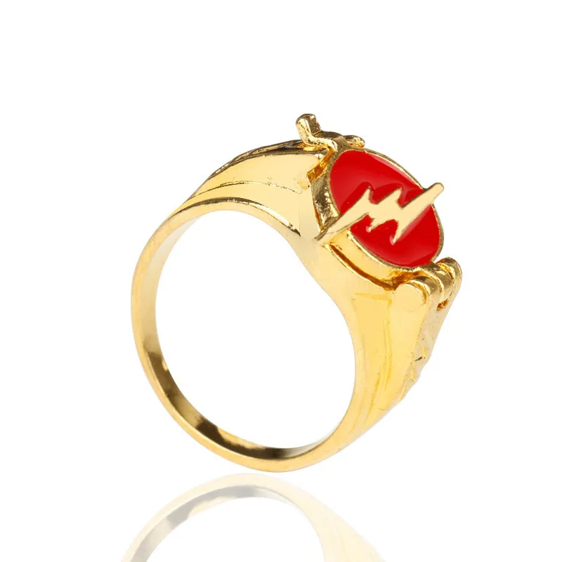 Movie Superhero Flash Ring Barry Allen Cosplay Prop Can Be Opened Metal Fashion Jewelry Exclusive Design Accessories Gifts