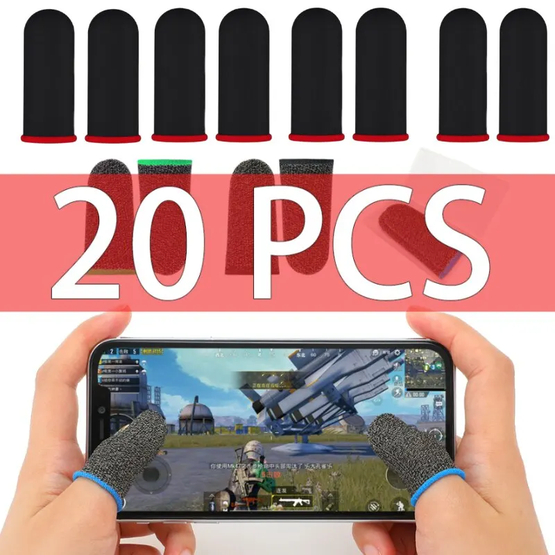  20PCS Game Finger Cover Breathable Game Sweatproof Touch Screen Thumb Cover Phone Touch Anti Slip Gloves 