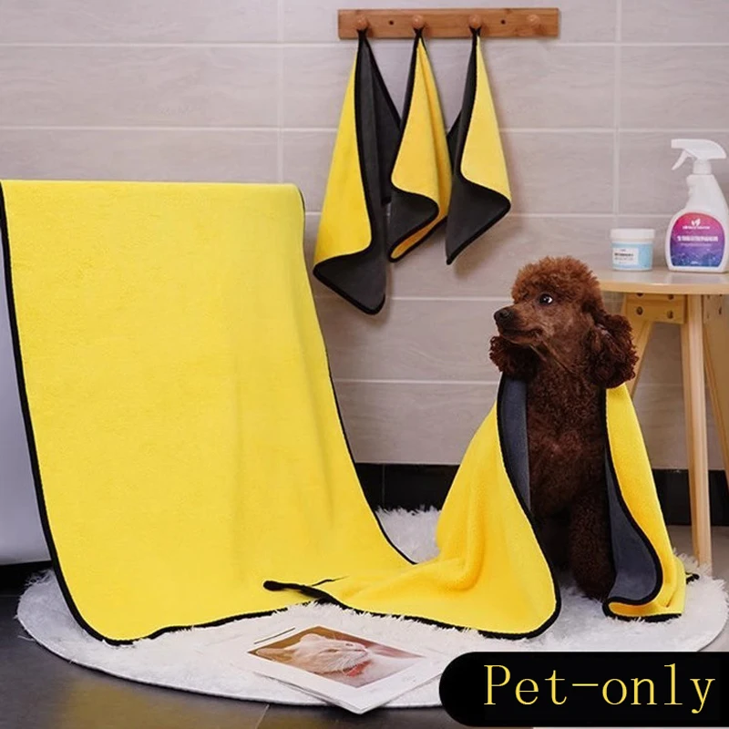 Coral velvet pet towel for cat absorb water dogs and cats bath towels not easy to shed hair keep warm comfortable pet bath towel