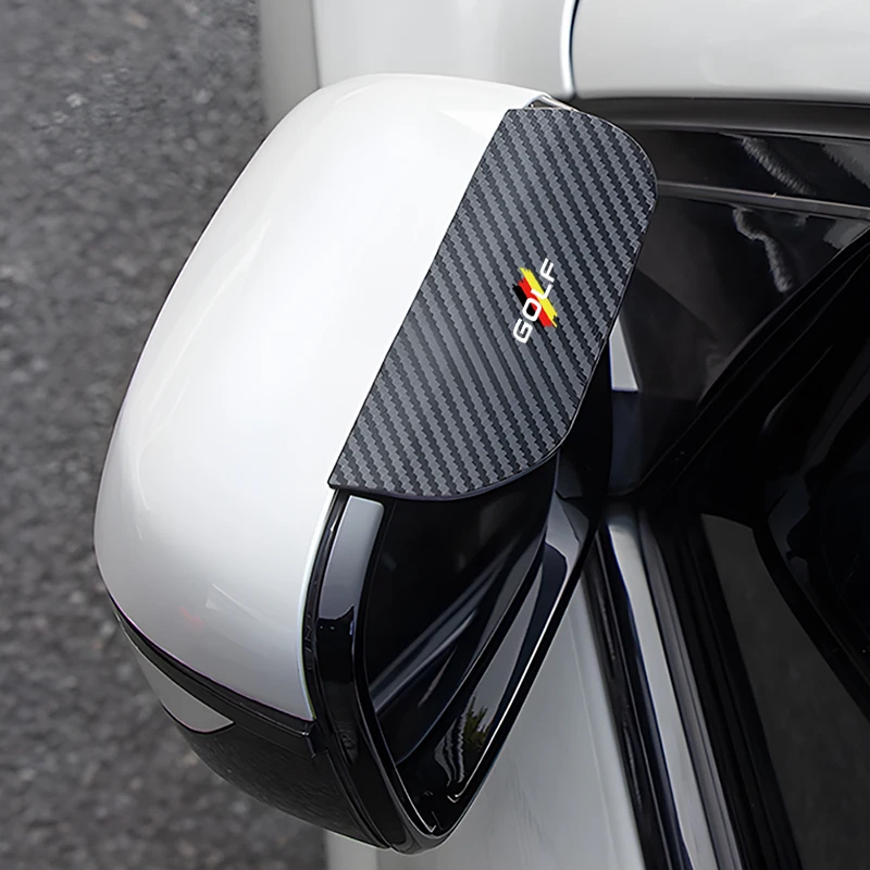 Car Side-Rear View Mirror Rain Eyebrow Carbon Fiber Waterproof Cover Visor for Volkswagen GOLF JETTA PASSAT POLO MTM Accessories
