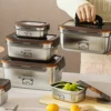 WORTHBUY Large Capacity Food Fresh-keeping Box 304 Stainless Steel Food Storage Container Fridge Sealed Food Preservation Box 2