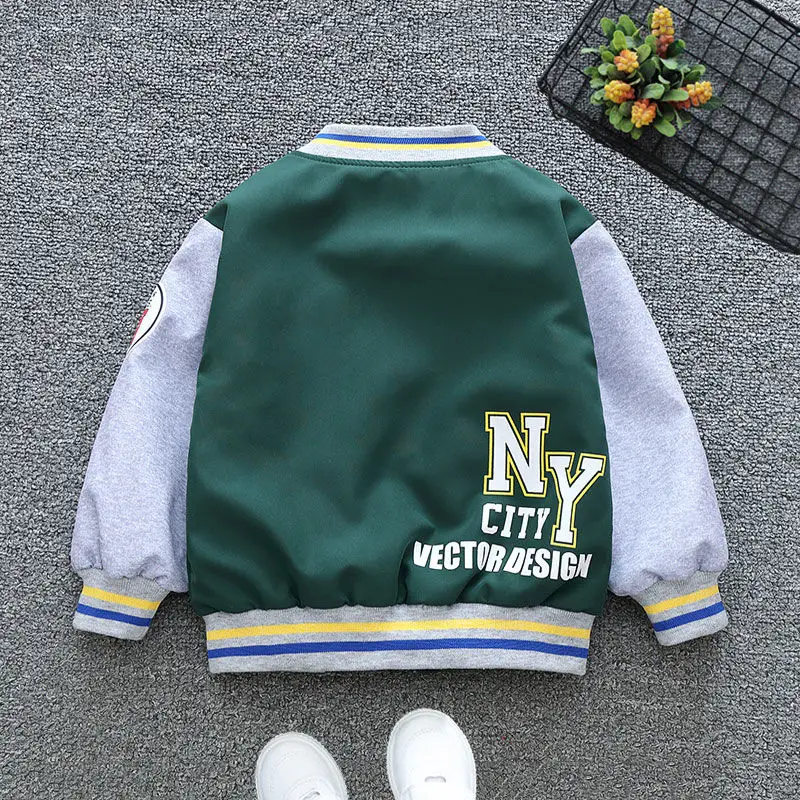 Letter Hooded Jackets Girls Boys Spring Autumn Sports Coats 2-12 Years Children Cartoon Outerwear Kids Casual Clothes