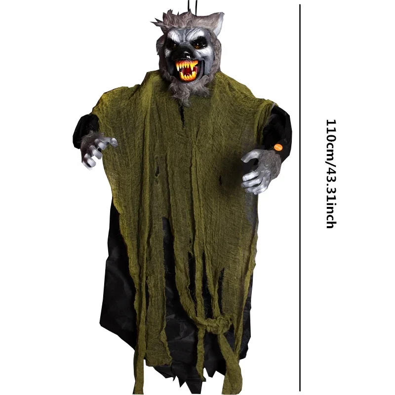 Cherjoury Costume De Loup Avec Gants, Masque De Loup Et Queues Tout En Un, Kit D'accessoires De Déguisement D'Halloween Pour Adultes Et Enfants W
