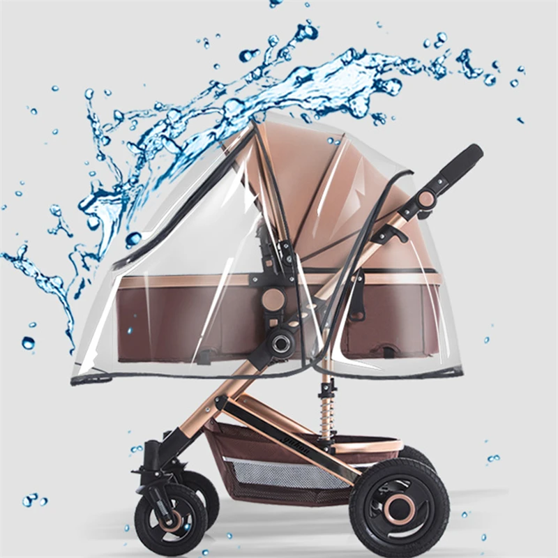 Baby Stroller Rain Cover EVA Universal Baby Stroller Rain Cover Children Car Windshield Waterproof Front Zipper U-shaped Large Opening Enlarged Thickened