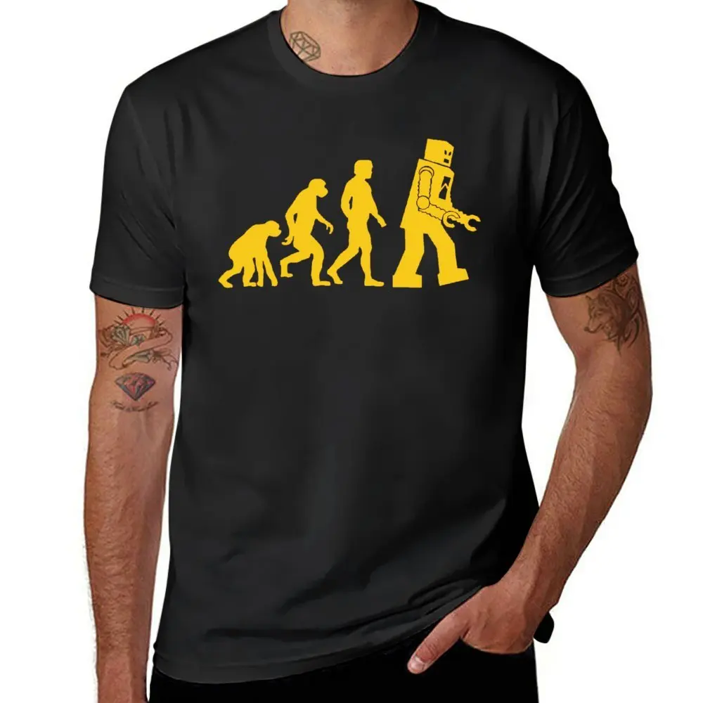 Robot Evolution Essential For Sale Fresh T-Shirt Move Tees Premium Humor Graphic Home Taglia Usa