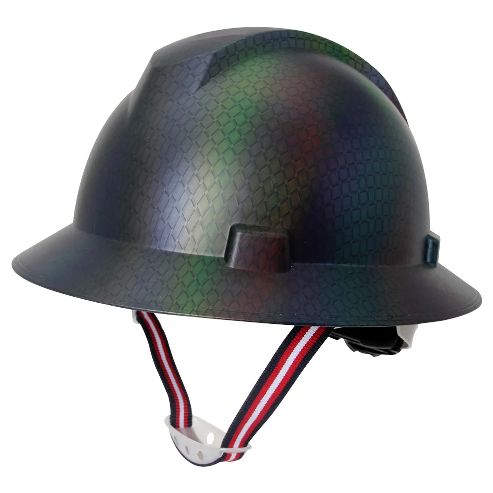 Wide Full Brim Safety Helmet Carbon Fiber Skeleton Pattern Hard Hat Lightweight Construction Work Cap High Strength Protective