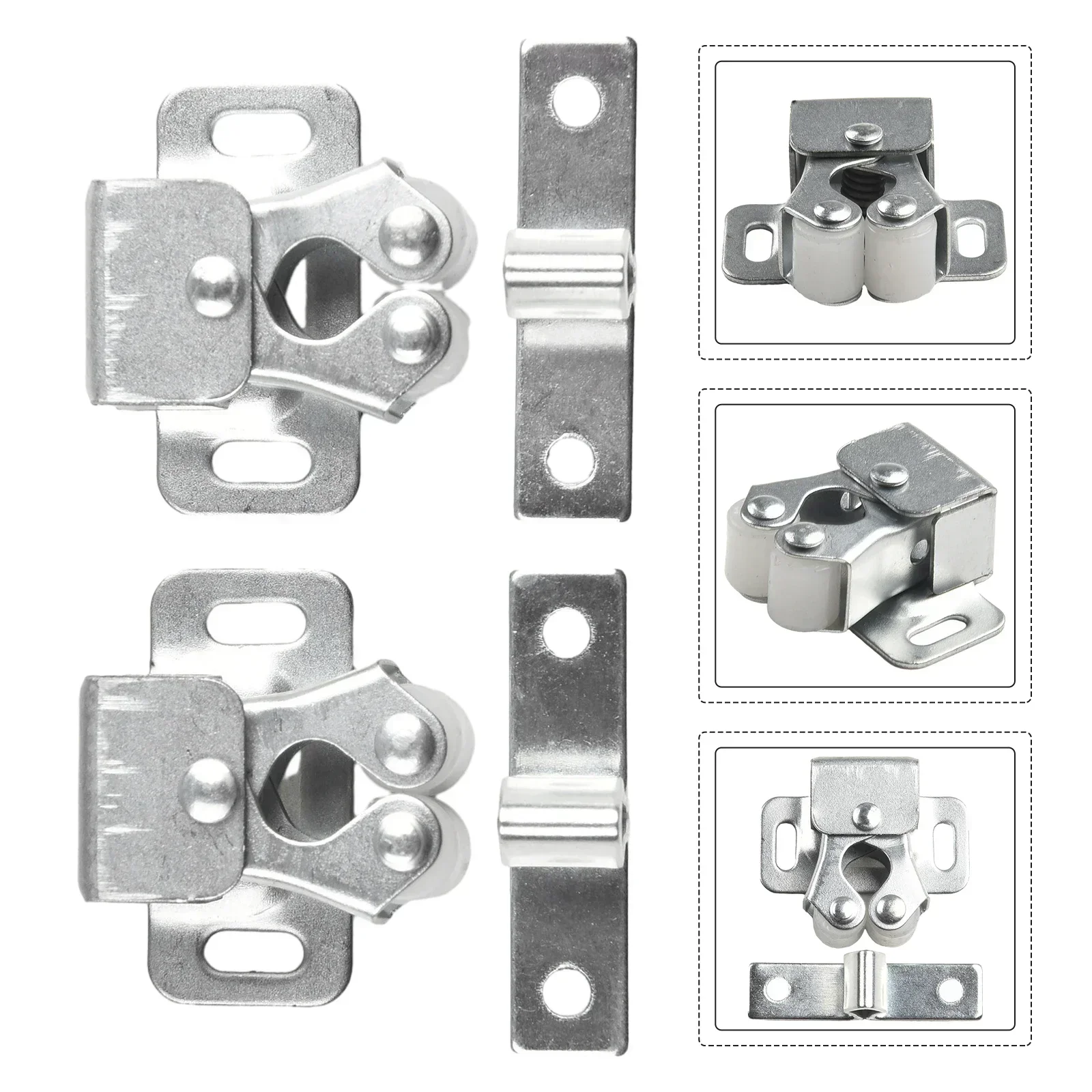Press The Home Wardrobe Door Buckle Touch The Bead Magnetic Dual Wheel Spring Fixed Lock Buckle Low Foot Cabinet Door door latch
