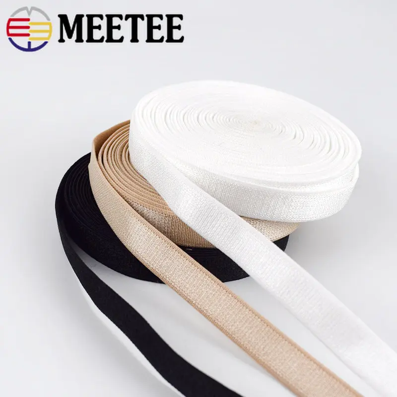 30meters pack silicone gripper elastic 1/2 webbing shoulder strap tape  bras lingerie girdle color white sewing accessories