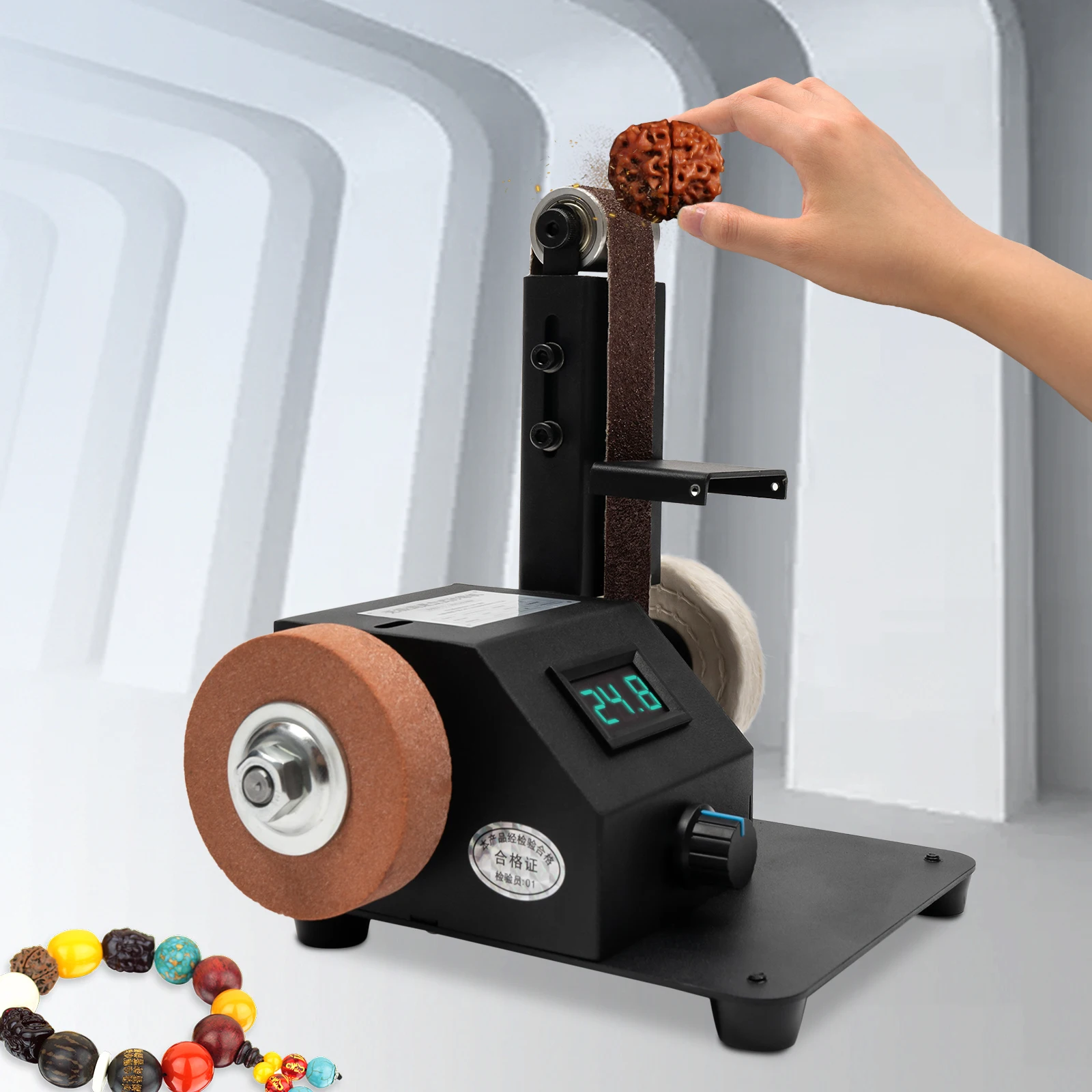 Electric Mini Belt Sander DIY 350W for Knife Making Upgrade Knife Sharpening with 10PCS Abrasive Belt 4