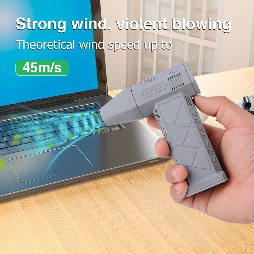 130000RPM Mini Turbo Jet Fan Electric Air Duster Adjustable wind speed Turbo Violent Blower Rechargeable with Light Car Cleaning 4