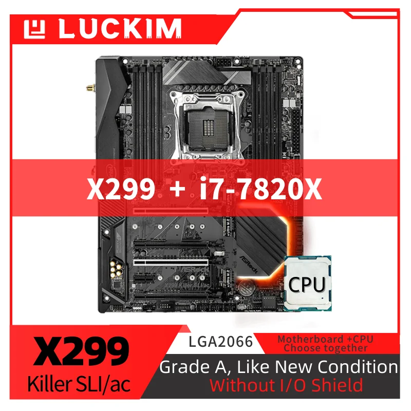 色移り有り セット MSI X299-S01 i7-7820X 64GBメモリ 水冷クーラー