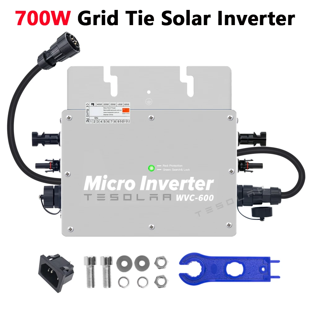 700W Dc22-50V Ac120/230V Inverter Solare Grid Tie Microinverter Double Mppt Ip65 Eccellente Design Di Dissipazione Del Calore Per I Residenti