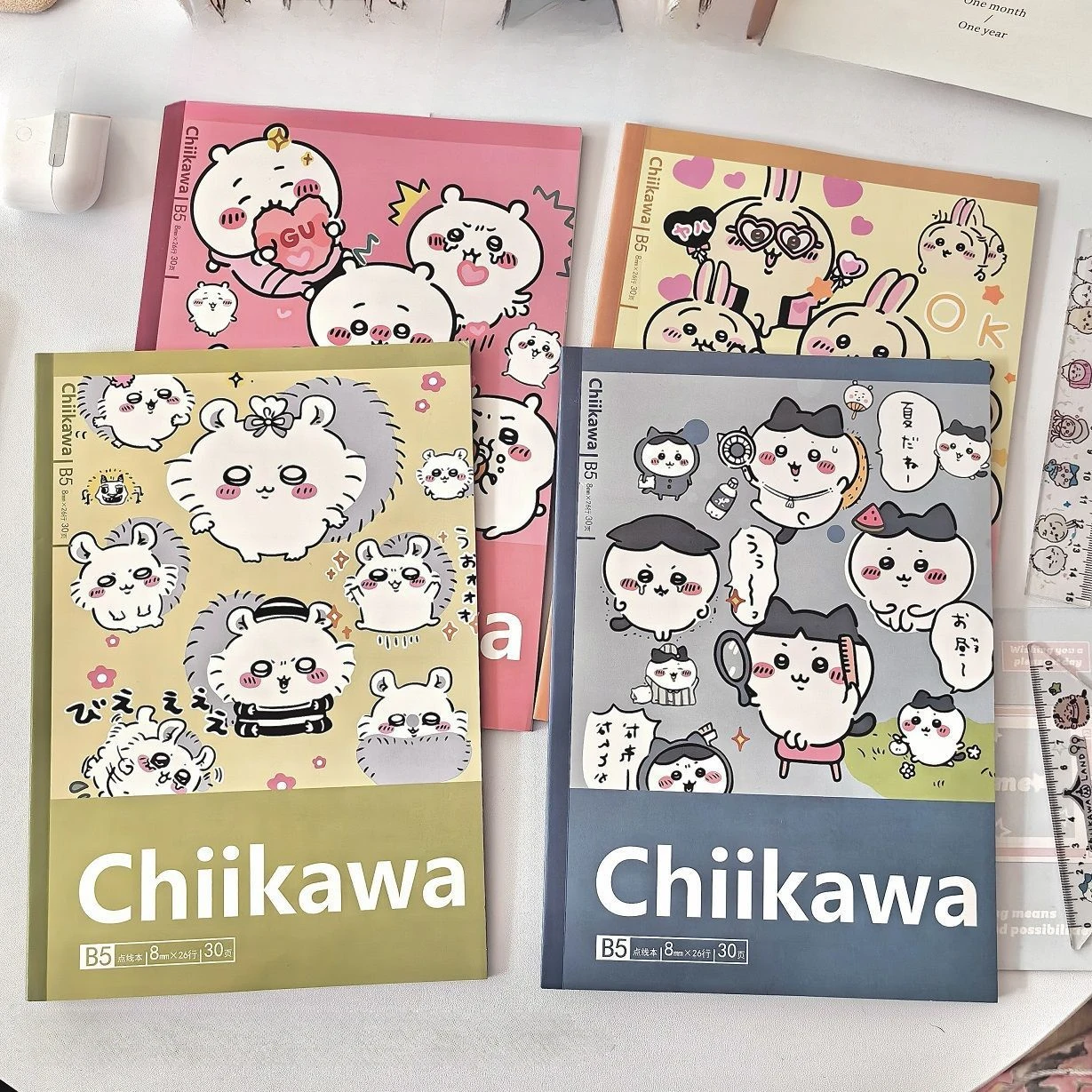 

Новинка, блокнот Chiikawa B5, школьные принадлежности для учебы, блокнот с милыми линиями для девочек, маленький Восьмиядерный блокнот для упражнений по периметру Usachi