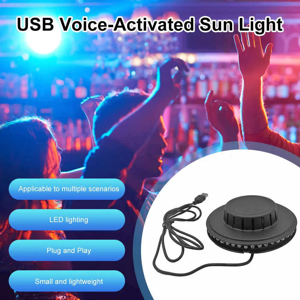 48LEDs RGB Projector Voice Control Disco Backlight Wall Lamp Color Beam Stage Light For Birthday Party Wedding Background Lamp