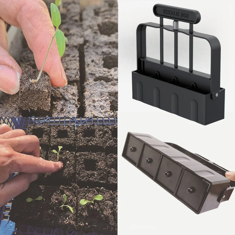 Soil Block Maker Manual Garden Sowing Tree Farm Tools Fast Nursery Loader