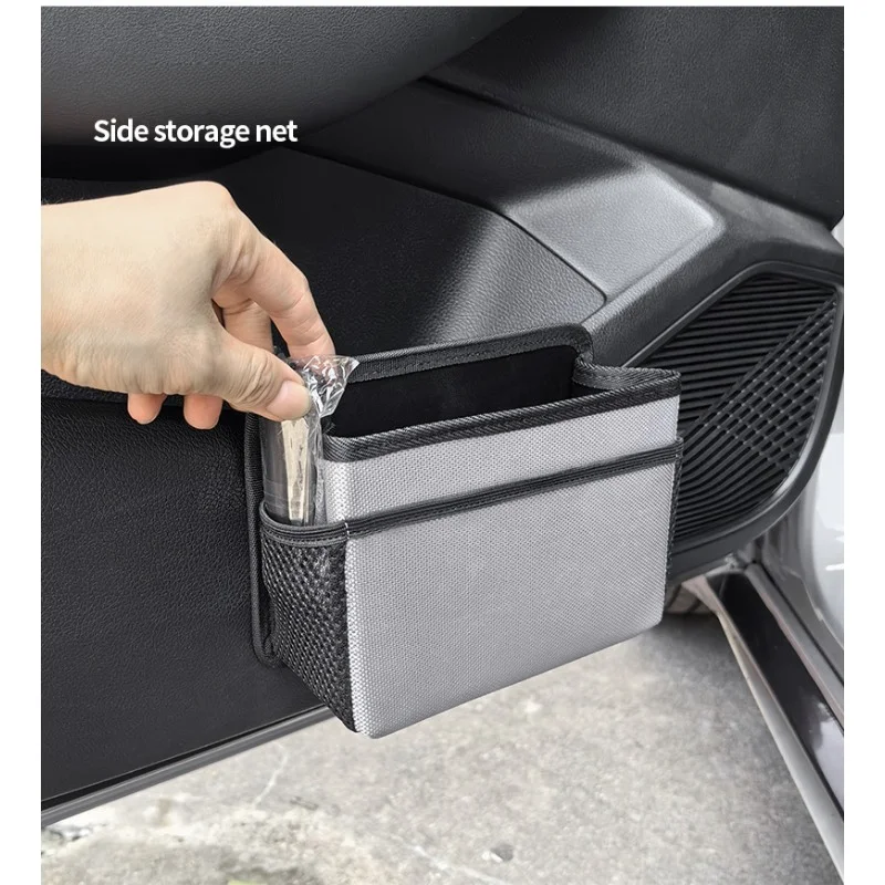 Car Side Door Foldable Trash Can PU Leather Multifunction Storage Box Car Organizer Seatback Hanging Storage Bag Trash Bin car trash can