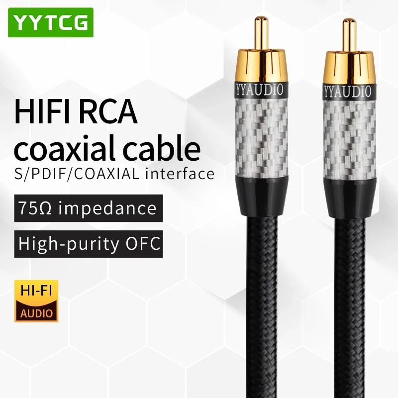 

YYTCG RCA to RCA Digital Coaxial Cable Male to Male Stereo Audio Cable OD7.0 Braided 1M 2M 3m RCA Video Cable for TV Amplifier